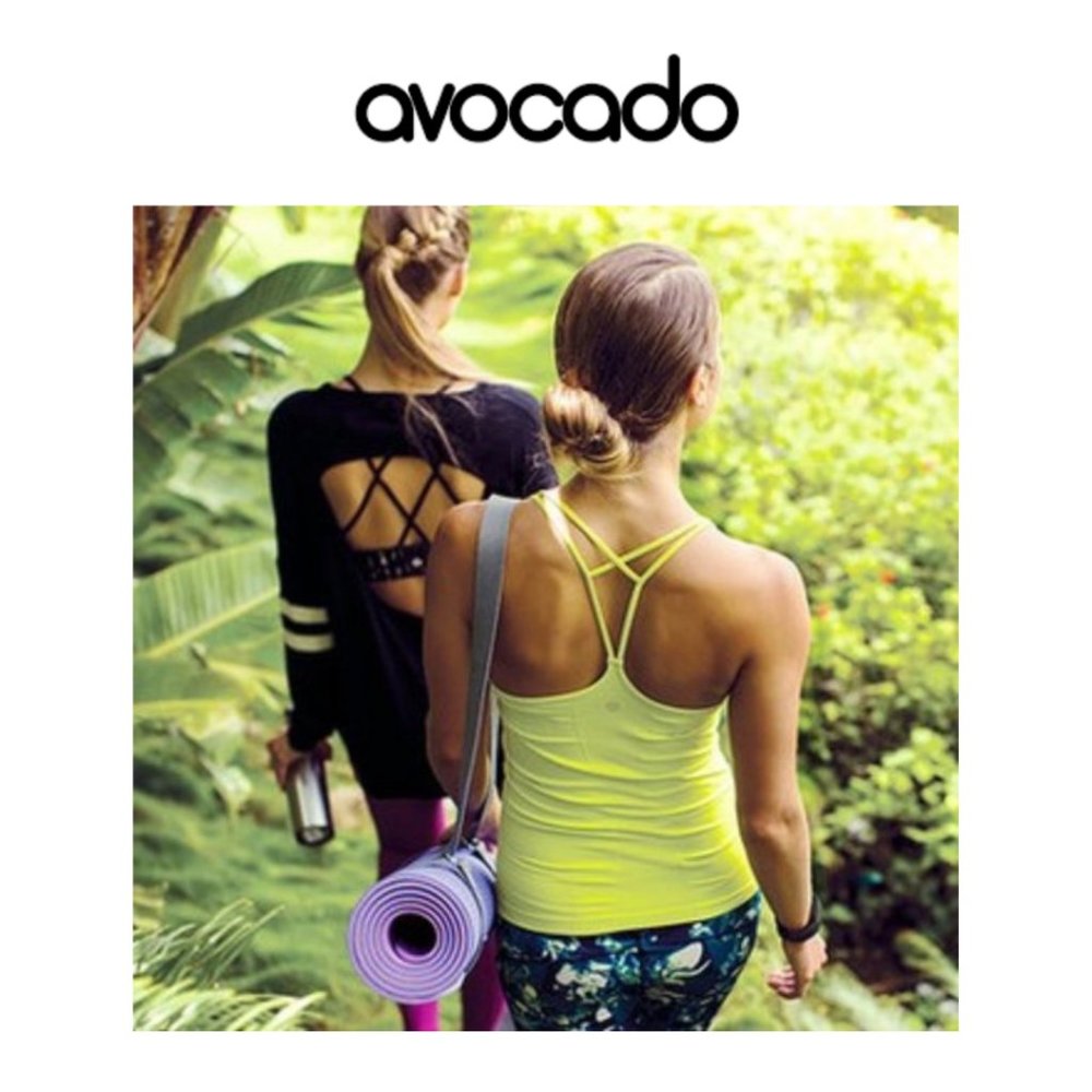 avocado Activewear Strappy Back Tank in Chartreuse